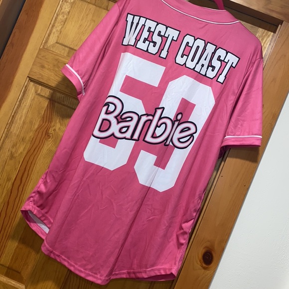 Barbie Baseball Jersey West Coast Pink White Boston Red Sox Shirt L - Picture 4 of 8